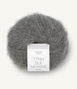 1053 Mørk Gråmelert -	Tynn Silk Mohair