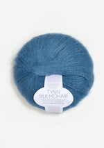 6042 Mørk himmelblå -	Tynn Silk Mohair