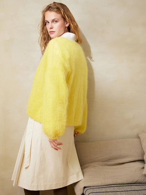 2402 - Ballerina Chunky Mohair - Nr. 1 FACILE CARDIGAN - Papir