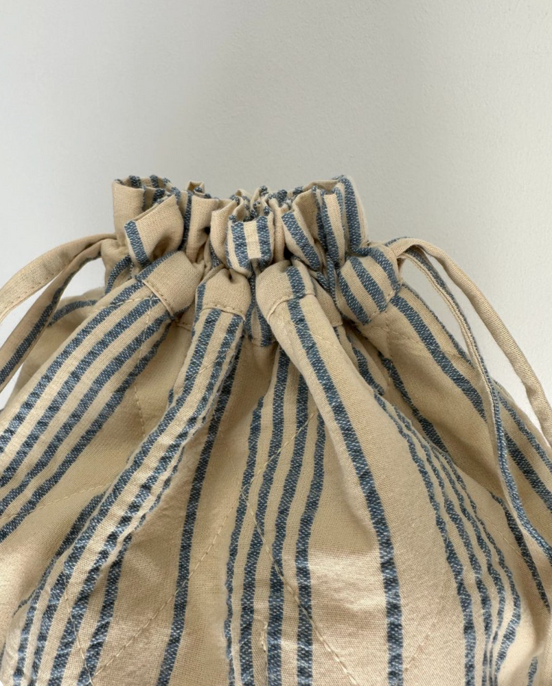 Knitter's Project Bag - Striped Seersucker