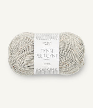 1034  Lys Gråmelert med Natur Tweed - Tynn Peer Gynt