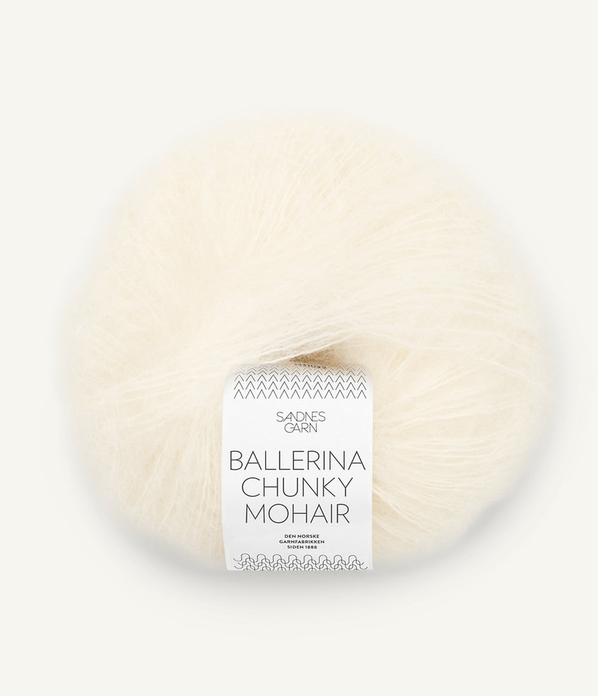 1012 Hvit  - Ballerina Chunky Mohair