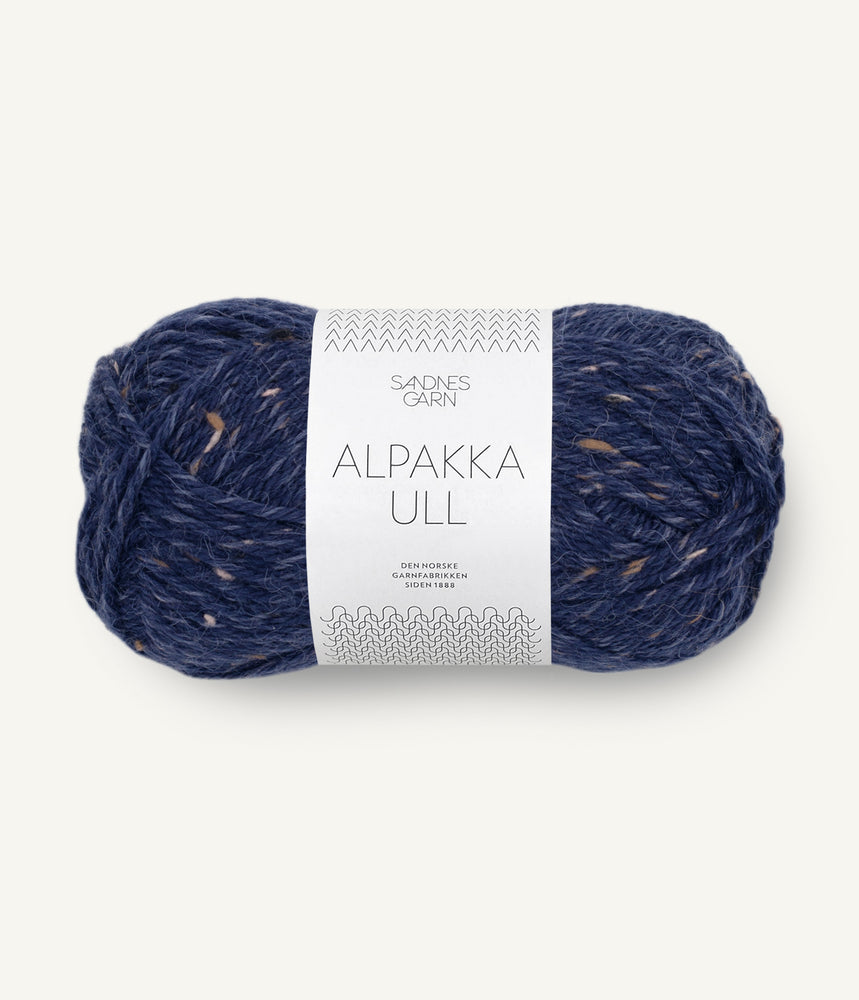 5585 Marineblå Tweed - Alpakka ull