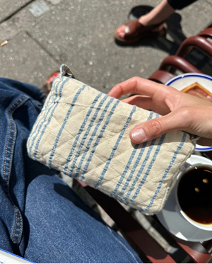 Knitter's Tool Clutch - Striped Seersucker