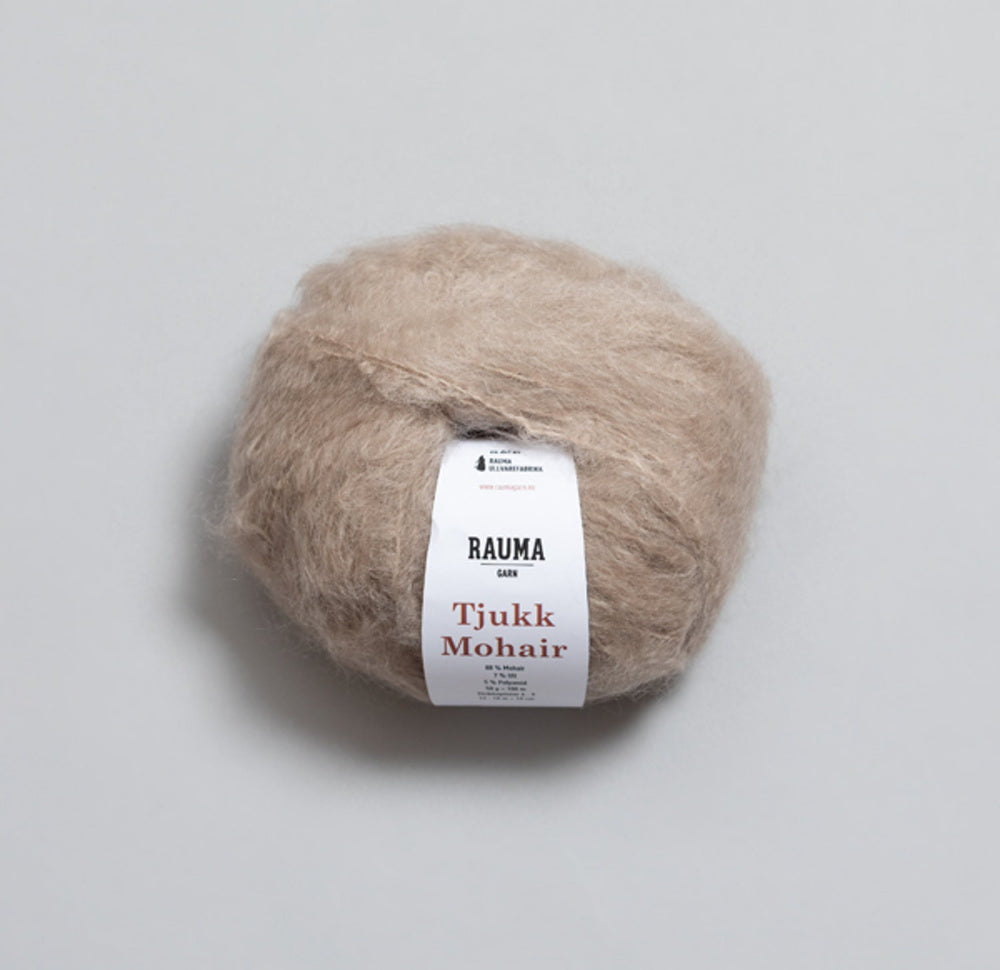 Tjukk Mohair 030 Gråpus -	Tjukk Mohair