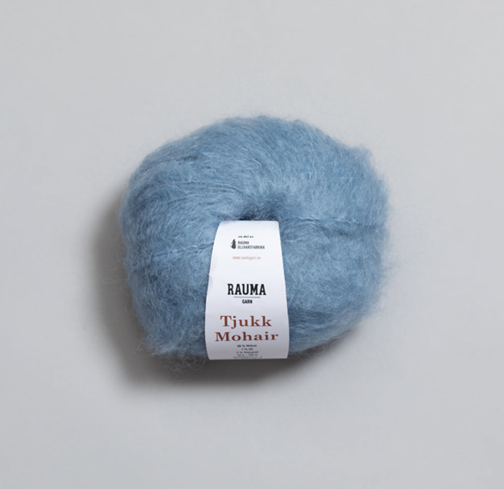 Tjukk Mohair 071 Himmelblå -	Tjukk Mohair