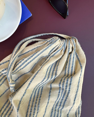 Knitter’s String Bag - Striped Seersucker