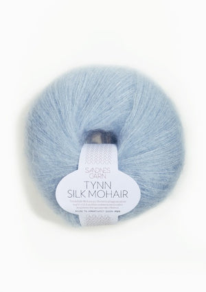 6012 Lys Blå -	Tynn Silk Mohair