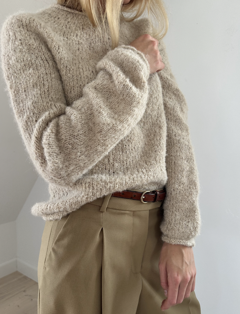 Le Knit - Plain Yoke Sweater - Papir