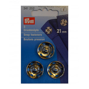 Trykknapper Sølv 21 mm, 3 pk